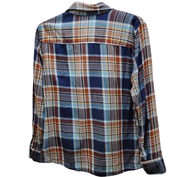 🖤🩷Faded Glory Plaid Flannel Shirt Lot of 2 L Black Pink Blue Brown Bundle 💙🤎 - Picture 5 of 15